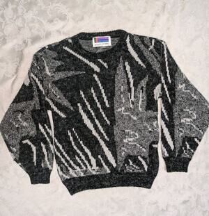 Vintage 80s Sweater Graphix Sweater Mens Large Geometric Pattern Acrylic 90s
